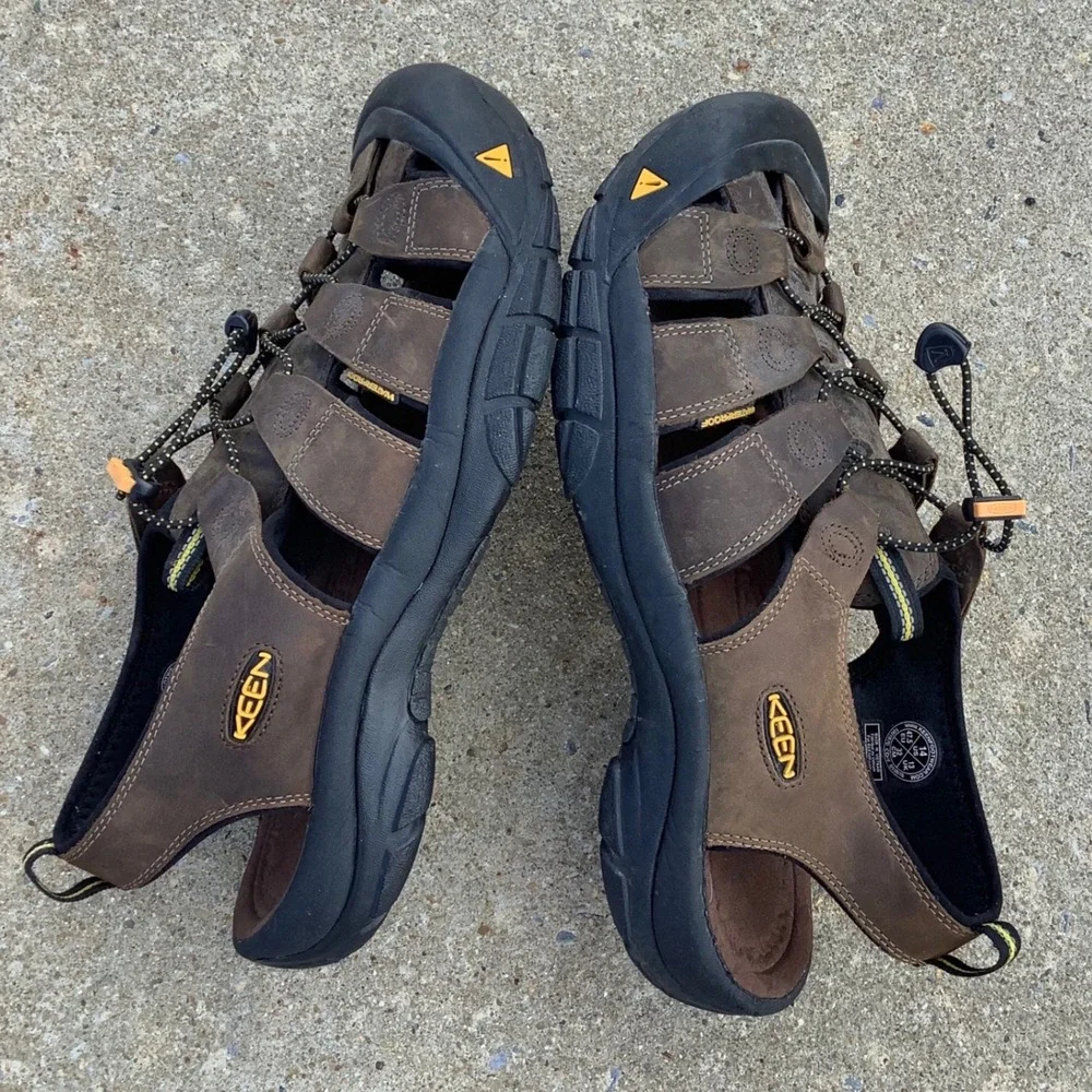 Keen Newport Premium Mens 14 Brown Leather Waterproof Hiking Sandals 1001870